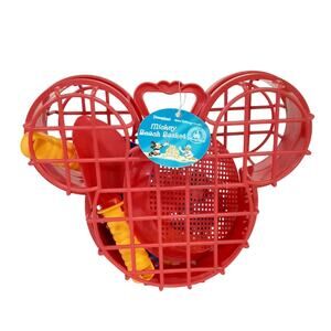 Disney Parks Mickey Mouse Beach Basket Sand Toy Set 7pc Sand Castle Building Kit